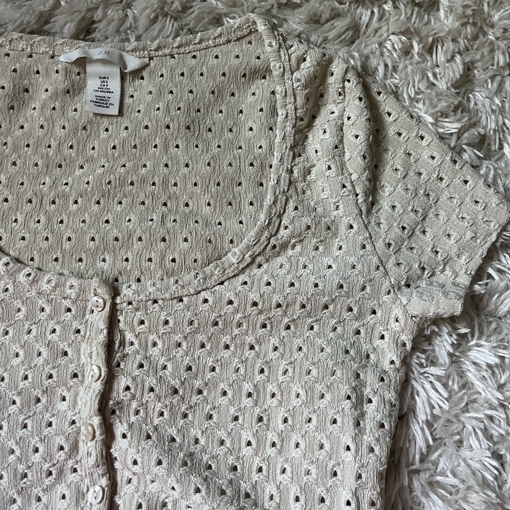 H&M Cropped Eyelet Top